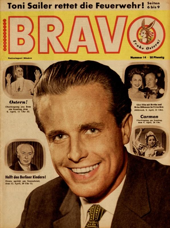 BRAVO Nr. 14 vom 1er avril 1958 – Titelseite: Joachim Hansen