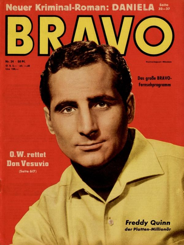 BRAVO Nr. 24 vom 10 juin 1958 – Titelseite: Freddy Quinn