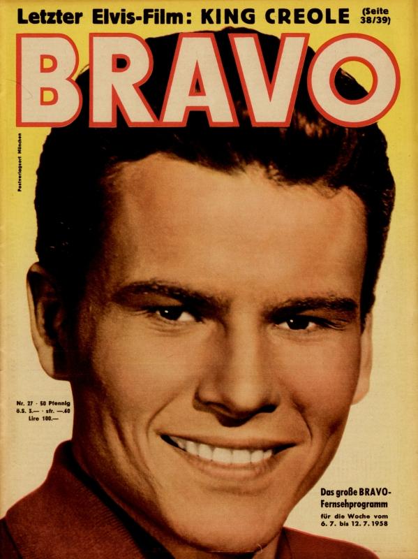 BRAVO Nr. 27 vom 1er juillet 1958 – Titelseite: Horst Buchholz