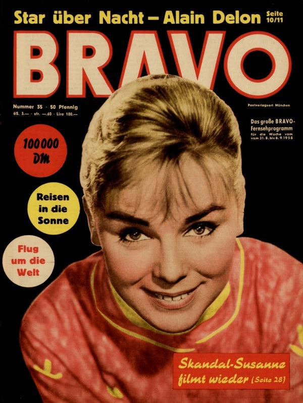 BRAVO Nr. 35 vom 26 août 1958 – Titelseite: Susanne Cramer