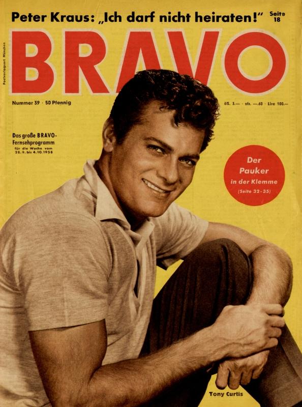 BRAVO Nr. 39 vom 23 septembre 1958 – Titelseite: Tony Curtis