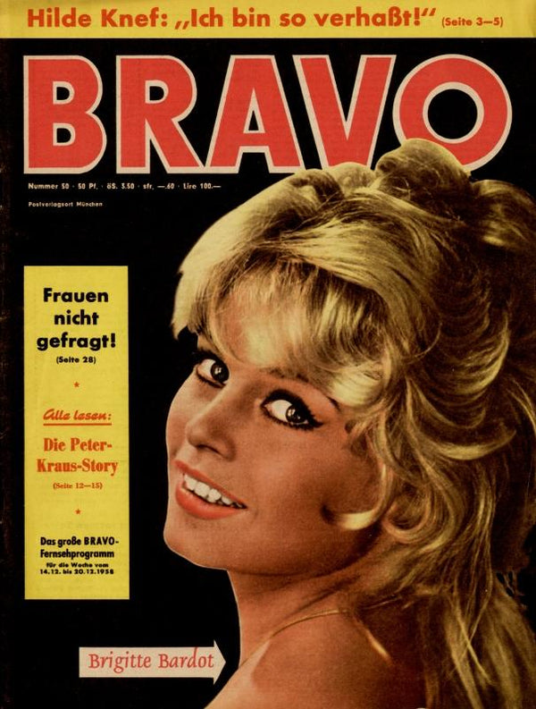 BRAVO Nr. 50 vom 9 décembre 1958 – Titelseite: Brigitte Bardot
