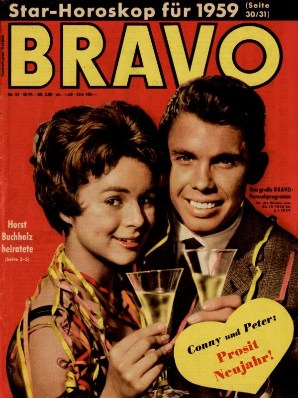 BRAVO Nr. 52 vom 23 décembre 1958 – Titelseite: Conny Froboess, Peter Kraus