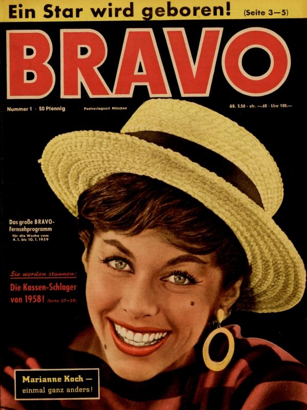 BRAVO Nr. 1 vom 30 décembre 1958 – Titelseite: Marianne Koch