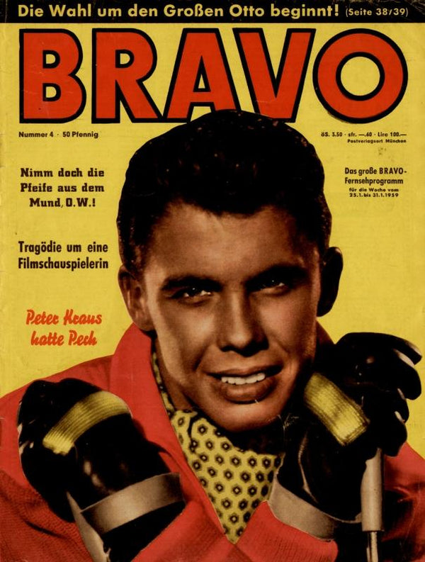 BRAVO Nr. 4 vom 20 janvier 1959 – Titelseite: Peter Kraus