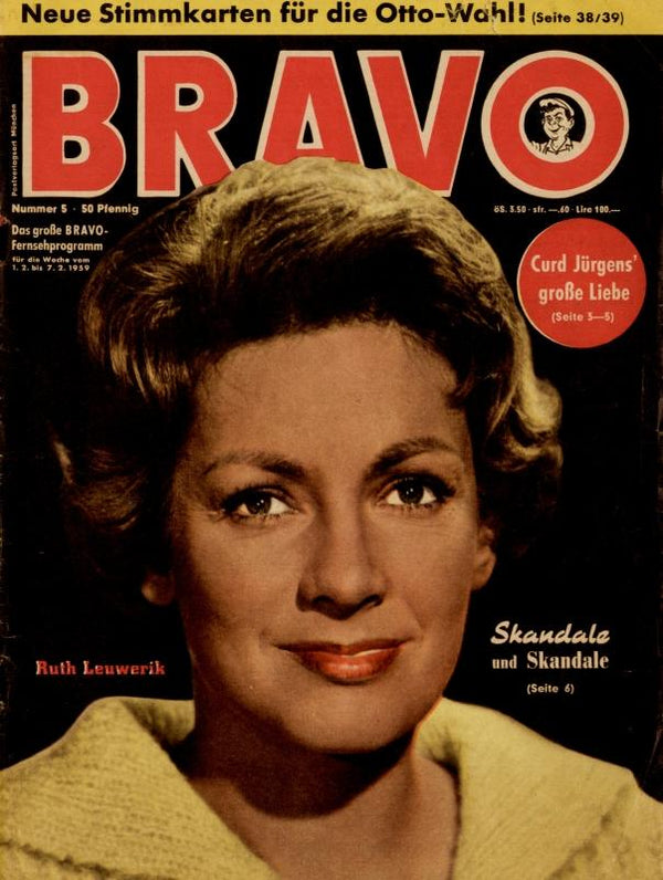 BRAVO Nr. 5 vom 27.01.1959 – Titelseite: Ruth Leuwerik