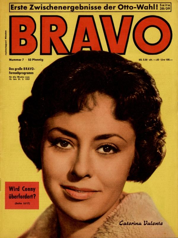 BRAVO Nr. 7 vom February 10, 1959 – Titelseite: Caterina Valente