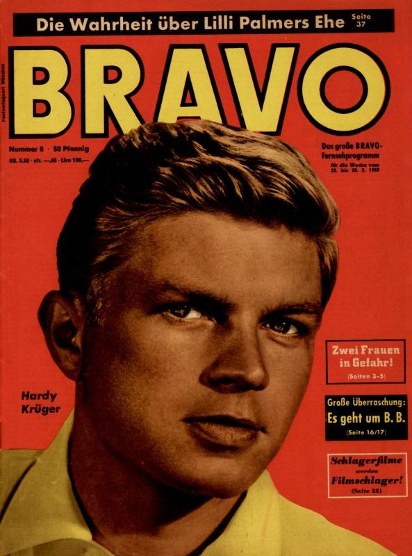 BRAVO Nr. 8 vom 17.02.1959 – Titelseite: Hardy Krüger