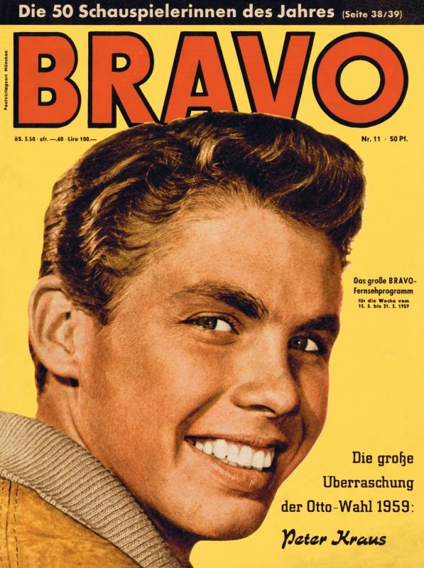 BRAVO Nr. 11 vom 10 mars 1959 – Titelseite: Peter Kraus