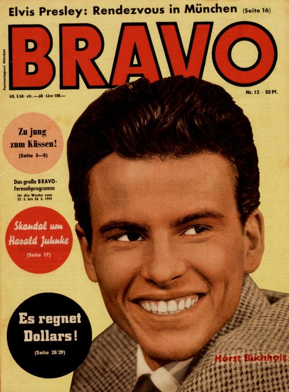 BRAVO Nr. 12 vom 17 mars 1959 – Titelseite: Horst Buchholz
