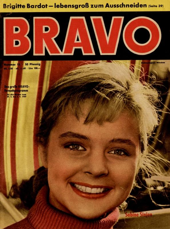 BRAVO Nr. 13 vom 24 mars 1959 – Titelseite: Sabine Sinjen