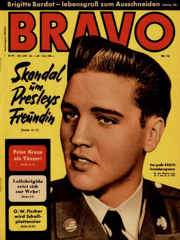 BRAVO Nr. 16 vom 14 avril 1959 – Titelseite: Elvis Presley