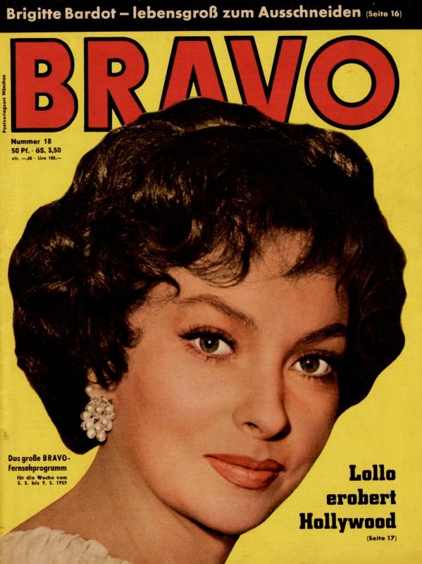 BRAVO Nr. 18 vom April 28, 1959 – Titelseite: Gina Lollobrigida