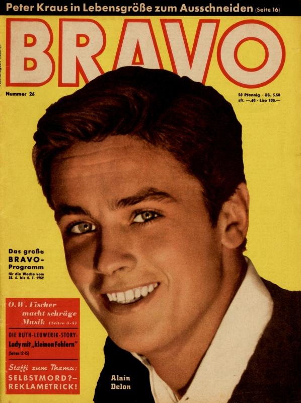 BRAVO Nr. 26 vom 23 juin 1959 – Titelseite: Alain Delon