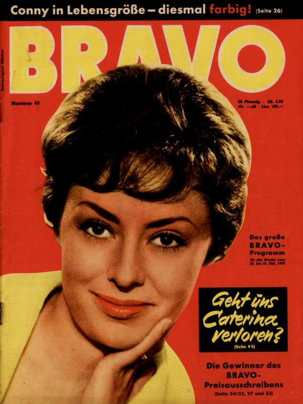 BRAVO Nr. 43 vom October 20, 1959 – Titelseite: Caterina Valente