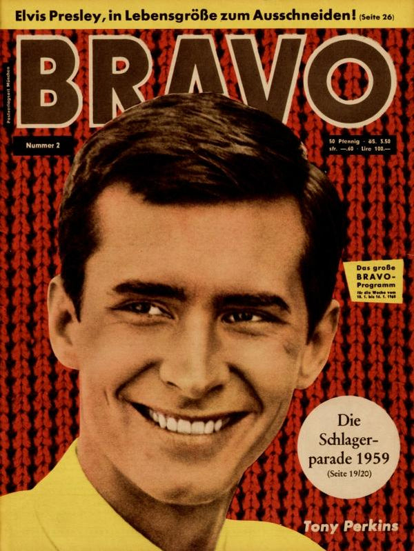 BRAVO Nr. 2 vom 05.01.1960 – Titelseite: Anthony Perkins