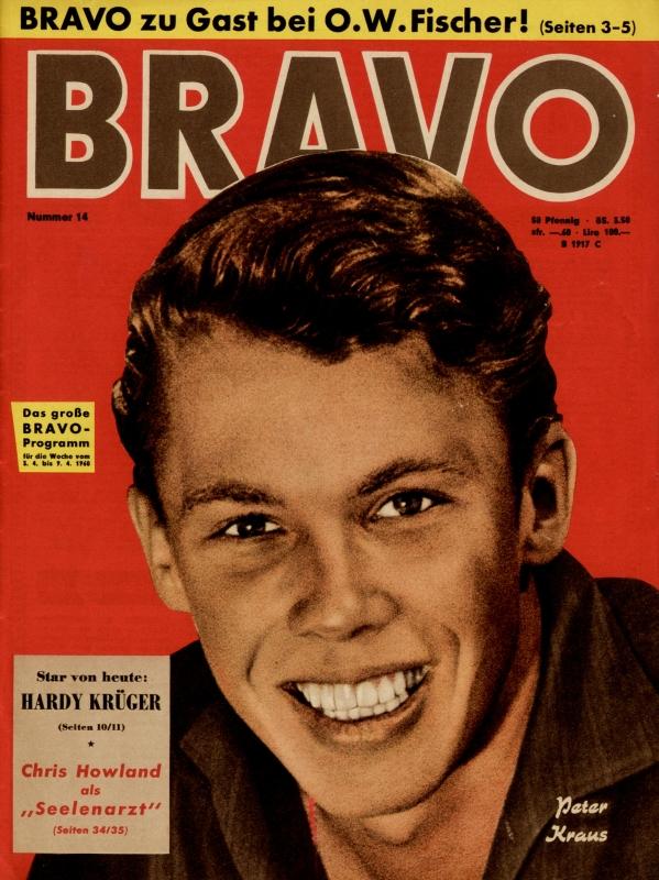 BRAVO Nr. 14 vom 29 mars 1960 – Titelseite: Peter Kraus