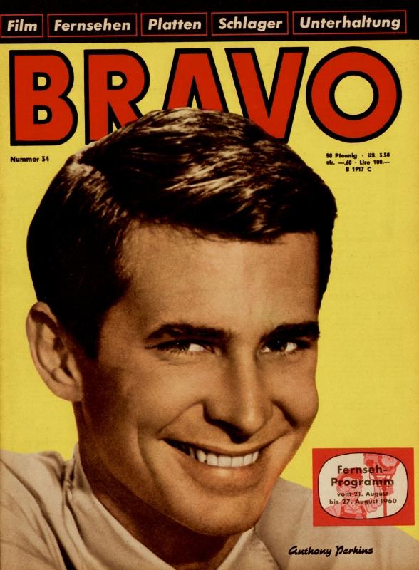 BRAVO Nr. 34 vom 16.08.1960 – Titelseite: Anthony Perkins