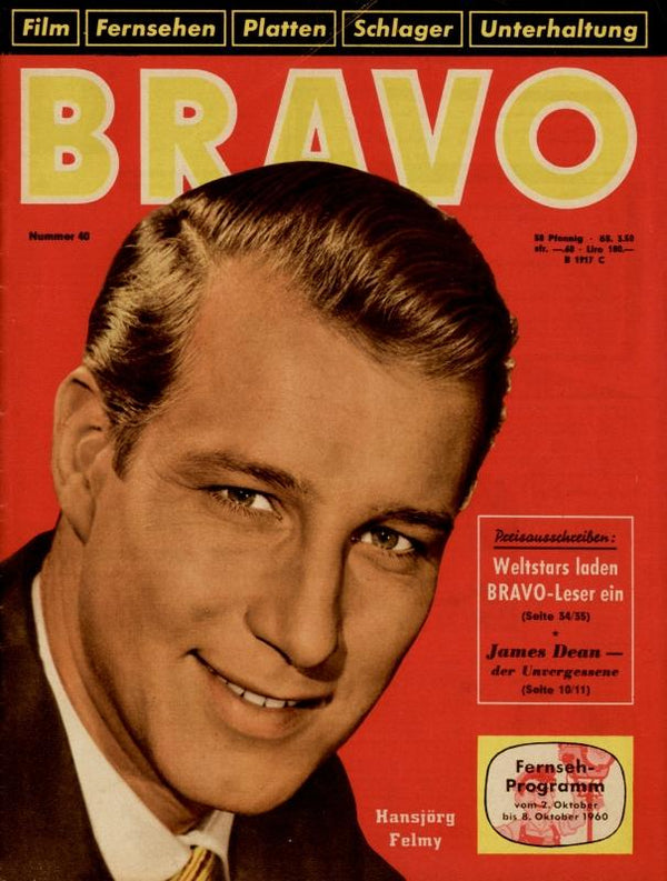 BRAVO Nr. 40 vom 27 septembre 1960 – Titelseite: Hansjörg Felmy