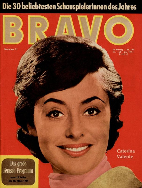 BRAVO Nr. 11 vom March 7, 1961 – Titelseite: Caterina Valente