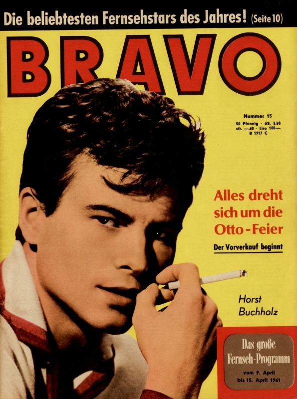 BRAVO Nr. 15 vom 4 avril 1961 – Titelseite: Horst Buchholz