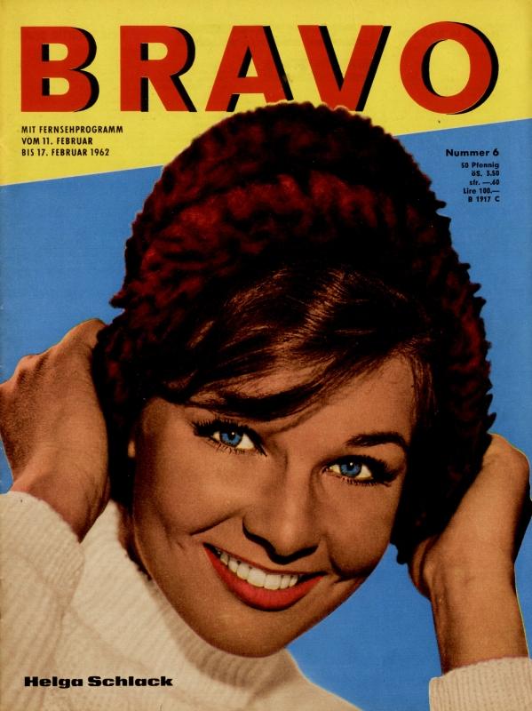 BRAVO Nr. 6 vom 06.02.1962 – Titelseite: Helga Schlack