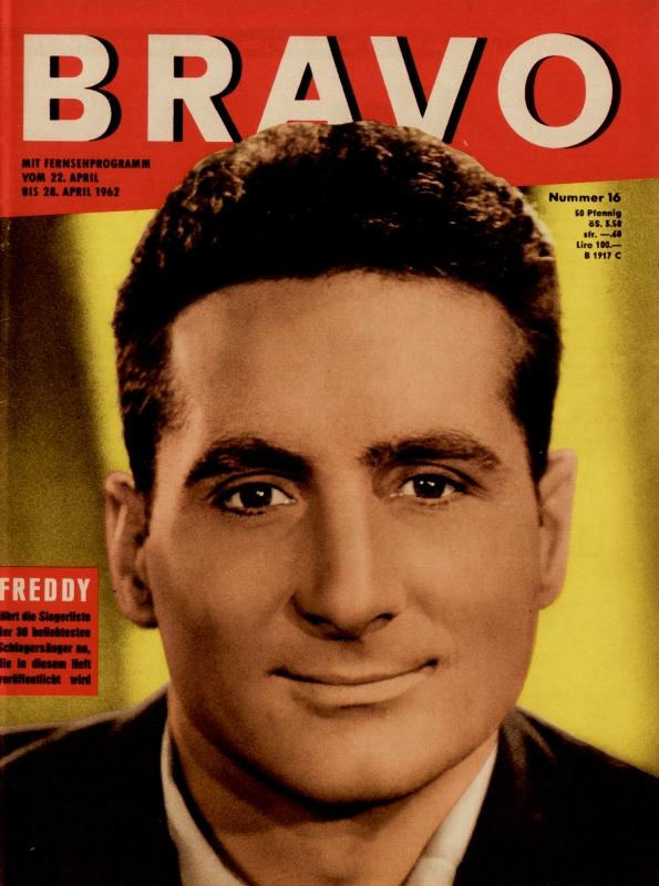 BRAVO Nr. 16 vom 17 avril 1962 – Titelseite: Freddy Quinn