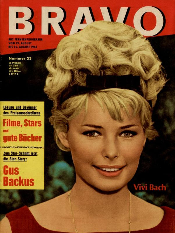 BRAVO Nr. 33 vom 14 août 1962 – Titelseite: Vivi Bach