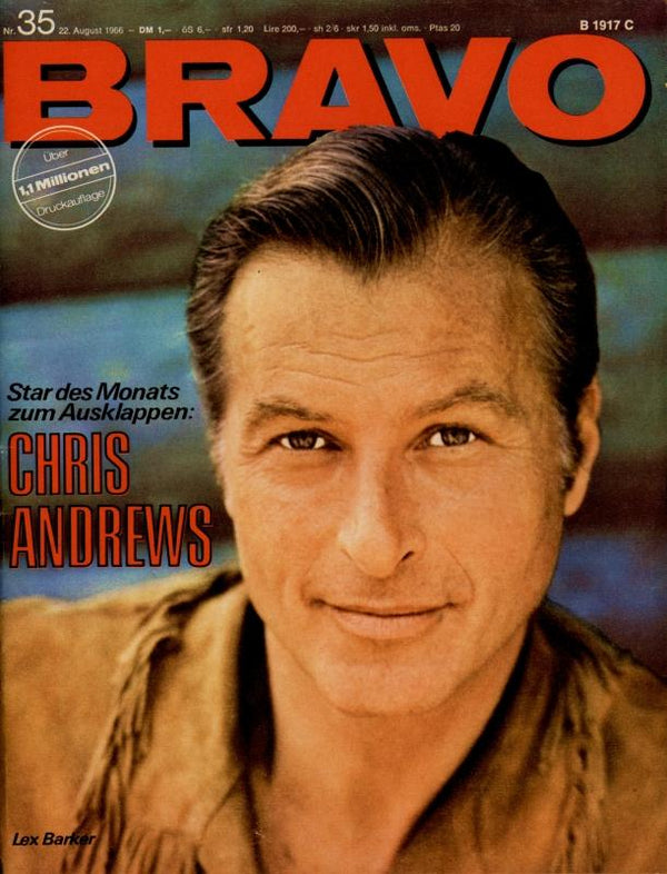 BRAVO Nr. 35 vom 22 août 1966 – Titelseite: Lex Barker