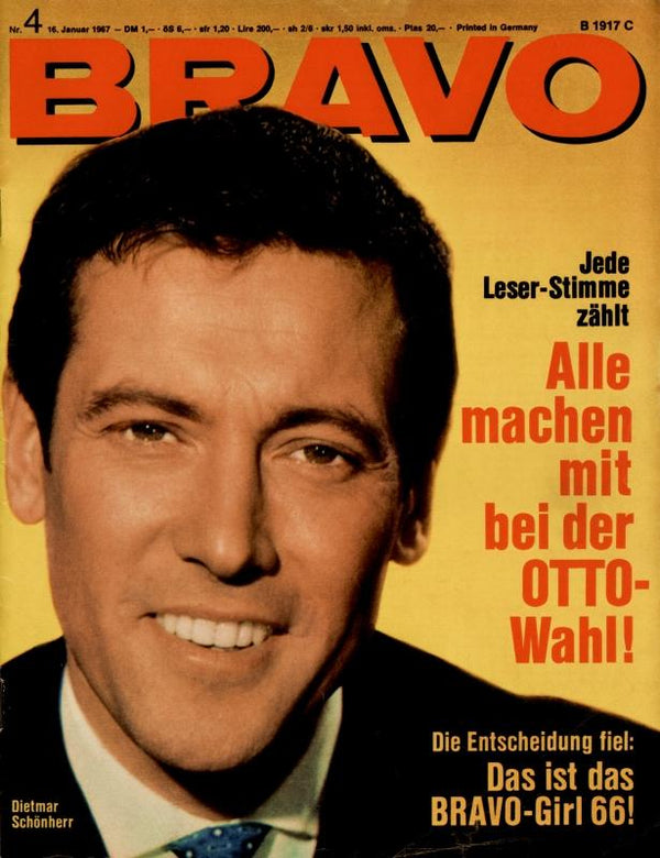 BRAVO Nr. 4 vom 16 janvier 1967 – Titelseite: Dietmar Schönherr