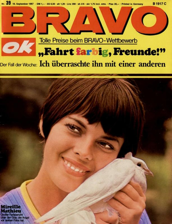 BRAVO Nr. 39 vom 18 septembre 1967 – Titelseite: Mireille Mathieu