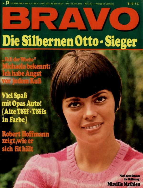 BRAVO Nr. 13 vom 25 mars 1968 – Titelseite: Mireille Mathieu