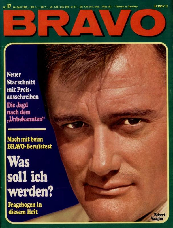 BRAVO Nr. 17 vom 22 avril 1968 – Titelseite: Robert Vaughn