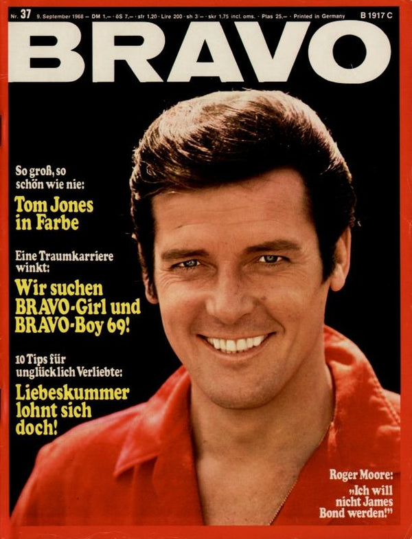 BRAVO Nr. 37 vom 09.09.1968 – Titelseite: Roger Moore