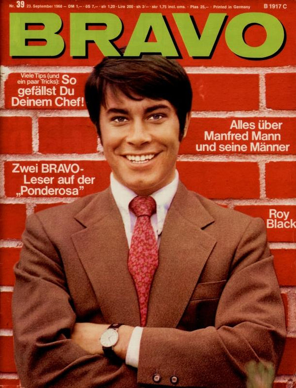 BRAVO Nr. 39 vom 23.09.1968 – Titelseite: Roy Black
