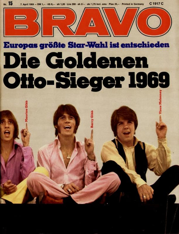 BRAVO Nr. 15 vom 07.04.1969 – Titelseite: The Bee Gees