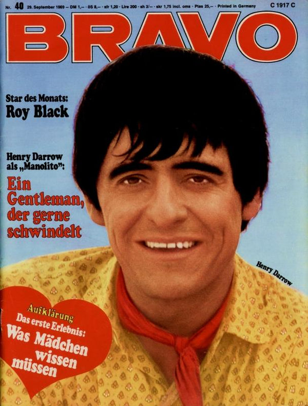 BRAVO Nr. 40 vom 29 septembre 1969 – Titelseite: Henri Darrow