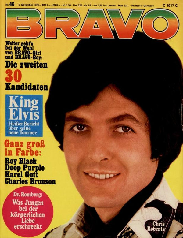 BRAVO Nr. 46 vom 09.11.1970 – Titelseite: Chris Roberts