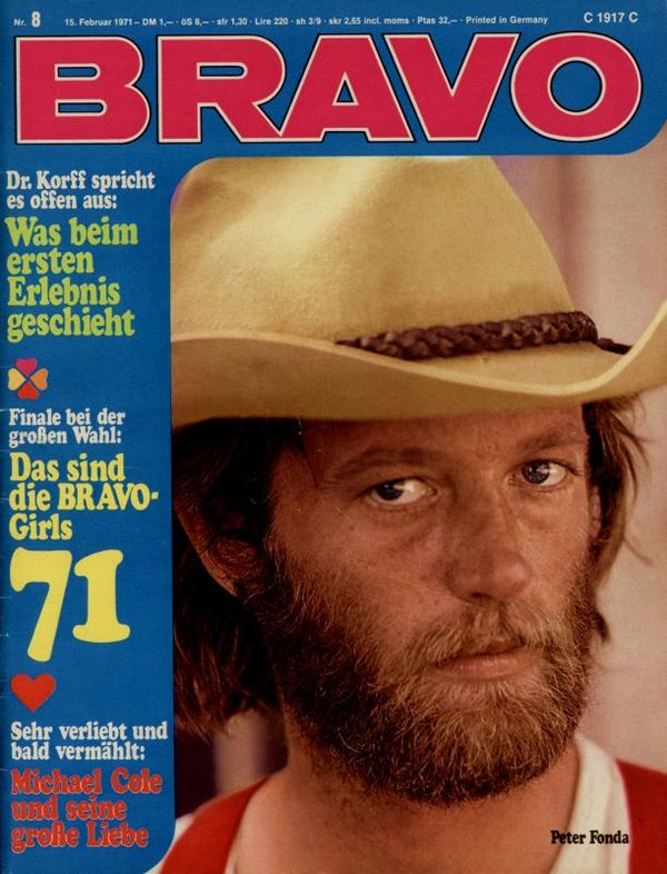 BRAVO Nr. 8 vom 15.02.1971 – Titelseite: Peter Fonda