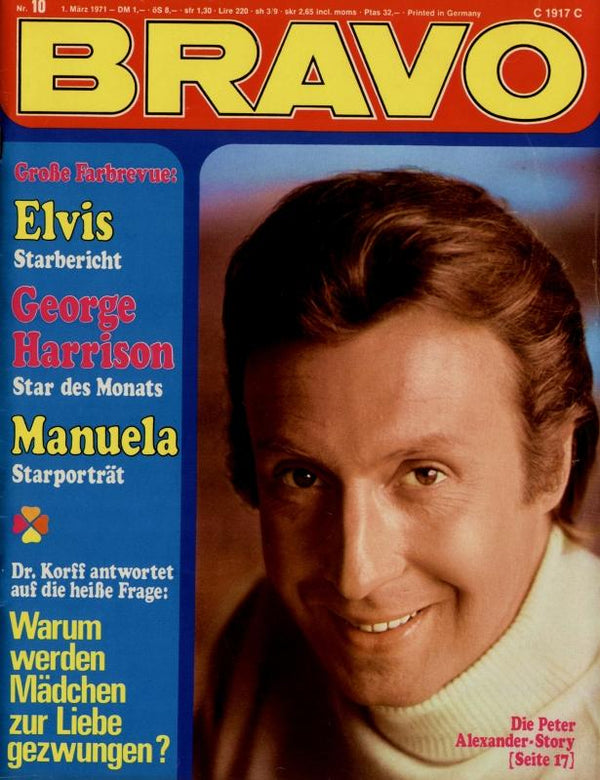 BRAVO Nr. 10 vom 1er mars 1971 – Titelseite: Pierre Alexandre