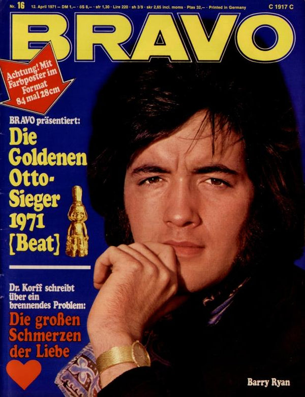 BRAVO Nr. 16 vom 12 avril 1971 – Titelseite: Barry Ryan