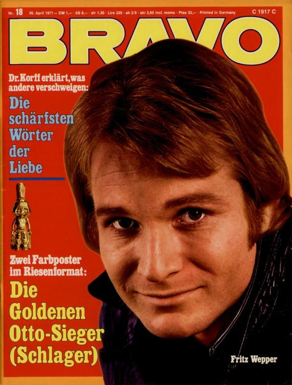 BRAVO Nr. 18 vom 26 avril 1971 – Titelseite: Fritz Wepper