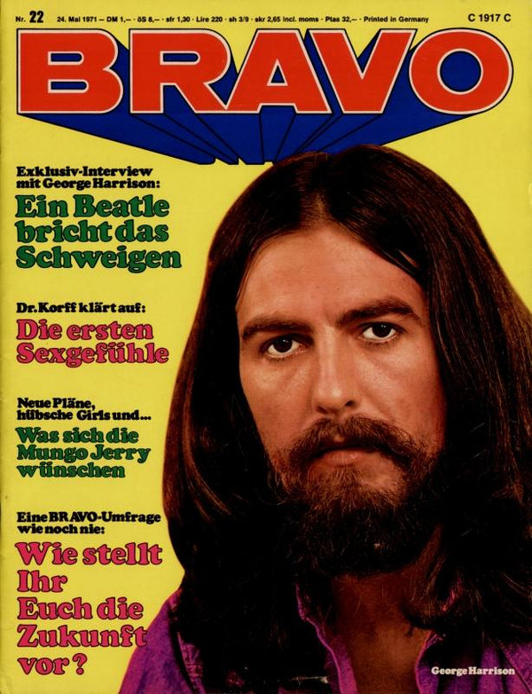 BRAVO Nr. 22 vom May 24, 1971 – Titelseite: George Harrison