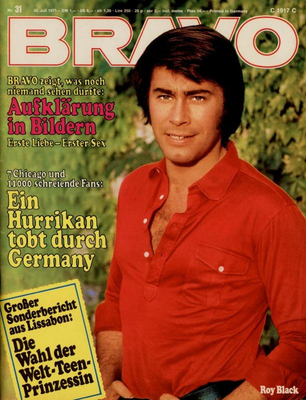 BRAVO Nr. 31 vom 26.07.1971 – Titelseite: Roy Black