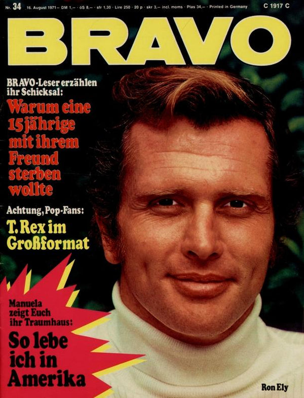 BRAVO Nr. 34 vom 16 août 1971 – Titelseite: Ron Ely