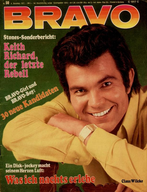 BRAVO Nr. 50 vom 06.12.1971 – Titelseite: Claus Wilcke