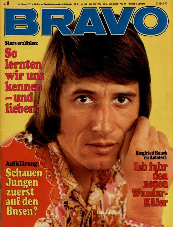 BRAVO Nr. 8 vom February 16, 1972 – Titelseite: Udo Jürgens