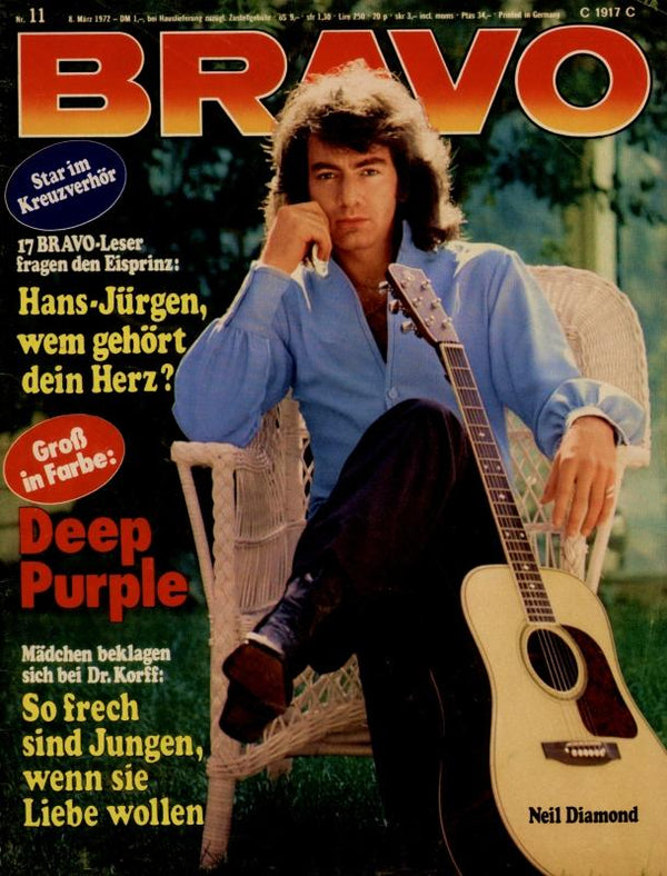 BRAVO Nr. 11 vom 8 mars 1972 – Titelseite: Neil Diamond
