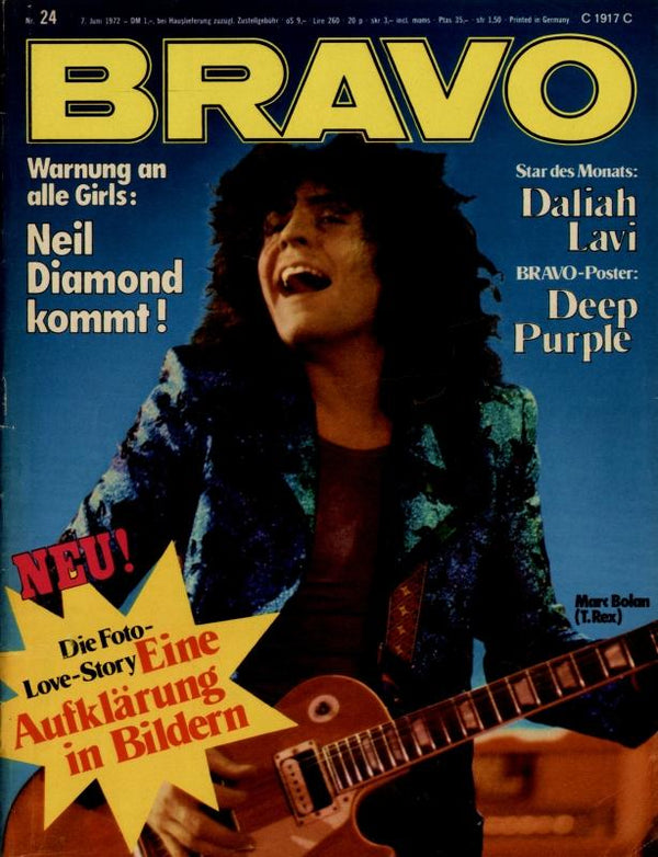BRAVO Nr. 24 vom 7 juin 1972 – Titelseite: Marc Bolan