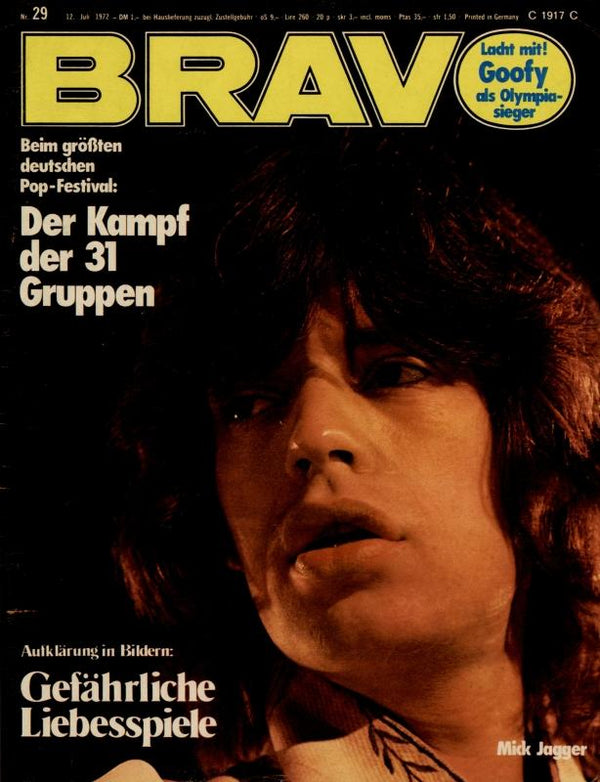 BRAVO Nr. 29 vom 12 juillet 1972 – Titelseite: Mick Jagger